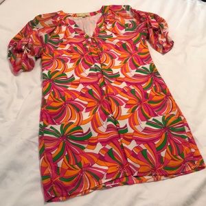 Britt Ryan shift dress with gold button detail